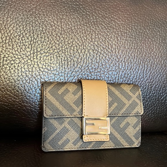 Fendi FF Zucca monogram logo nano baguette convertible belt bag card holder NEW - Picture 3 of 10